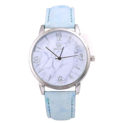 European and American fashion silver marble digital color belt watch quartz watch