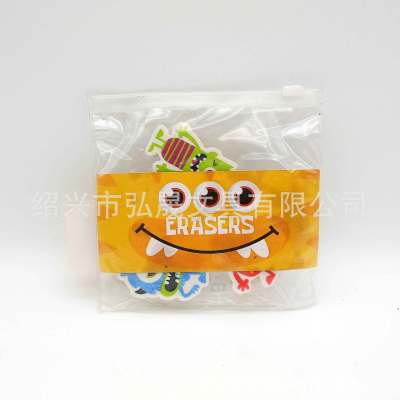 4 Monsters series heat transfer rubber stationery set rubber manufacturer