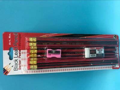 Twelve pencils a rubber pencil sharpener Stationery set Children's stationery school supplies