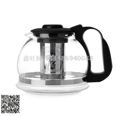 Large capacity heat-resistant glass tea set with multi-size filter and pure manual blowing spout coffee pot