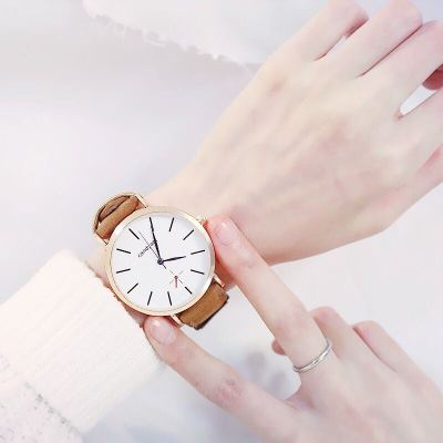 Fashion trend college wind simple nail grinding fur belt watch student watch