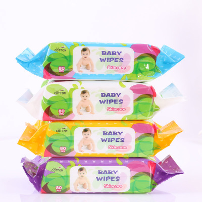 Baby hand and mouth wipes without fragrance soft skin wipes 80 pieces factory direct sale