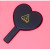 Wholesale new single-side heart-shaped hand mirror selling cosmetics daily necessities handle mirror gifts makeup mirror