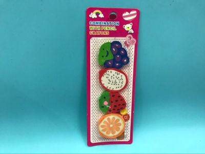 Four fruit shaped rubber custom eraser sets