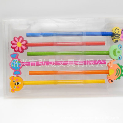 Six cartoon eraser pencil Stationery Set School Supplies Children's stationery