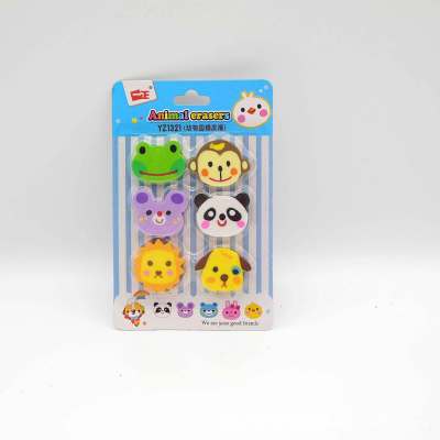 Six lovely animals series custom eraser stationery set for children stationery manufacturers
