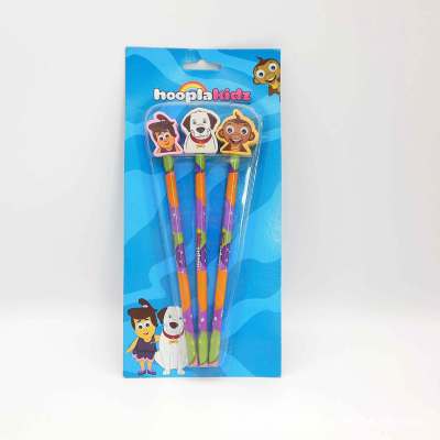 Three Hooplakidz design thermal transfer rubber pencil stationery set School supplies children's stationery