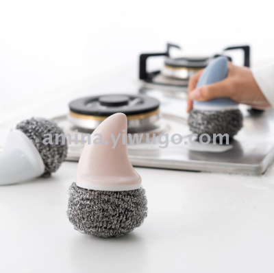 Shark with handle steel ball with handle steel wire wash pot cleaner brush brush brush pot cleaner brush
