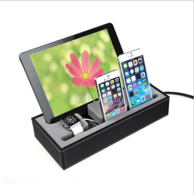 Hot-Selling Leather Box Lazy Phone Holder Bedside Fixed Mobile Phone Holder Tablet Universal Charging Set Wholesale