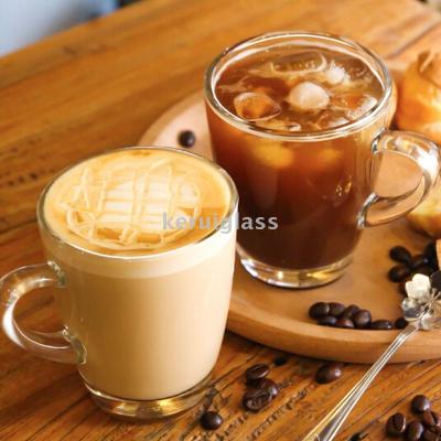 Langxu Tea Cup Glass Heat-Resistant Household Handle Cup Transparent Non-Lid Water Cup Beer Mug Milk Cup Coffee Cup