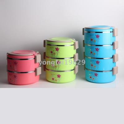 ALWAYS Sell different sizes of insulated lunch box outside plastic liner stainless steel household insulation