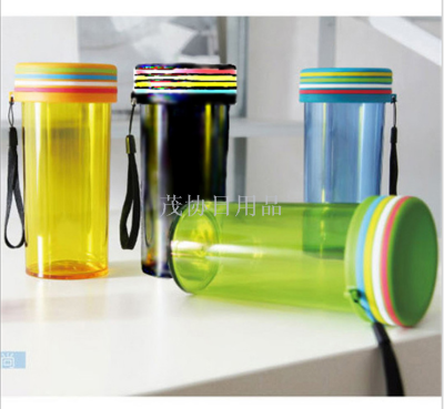 Factory Direct Sales Colorful Creative Transparent Plastic Cup Tumbler Lemon Cup Leak-Proof Advertising Custom Logo with Lid