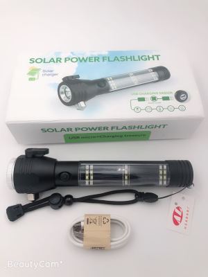 Multi-functional solar flashlight for cars working lights outdoor emergency flashlight