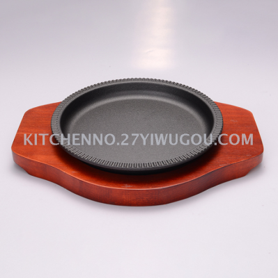 2018 new barbecue plate barbecue pizza steak plate hotel restaurant dedicated to cast iron grill plate