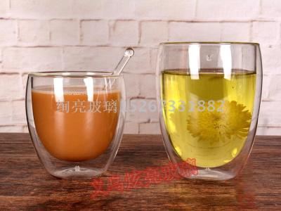 High borosilicate double wall glass heat insulation cup heat resistant cup anti-hot coffee cup heart cup 