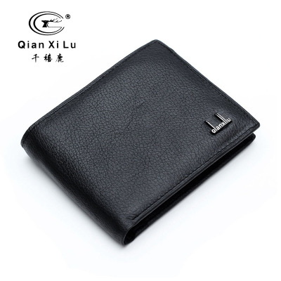 2015 new leisure men's cowhide wallet multi-card small change genuine leather wallet short foreign trade wallet men
