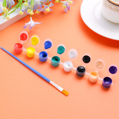 2ml8 color conjoined watercolor paint set with pen doodle, wood and plaster for DIY art paint