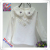 2019 girls' basic unlined upper garment Korean version of cuhk children's lace lapel T-shirt white versatile lady shirt
