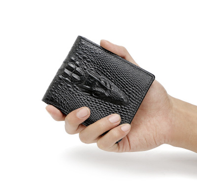 Crocodile wallet, men's leather wallet, short style leather wallet, cowhide wallet, personalized wallet, ebay, amazon