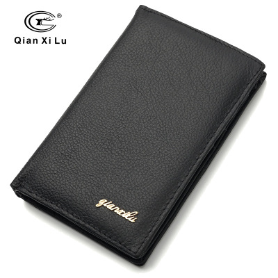 New top layer leather vertical business wallet leather large capacity men's and women's bags mobile phone leather foreign trade cross-border supply