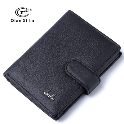 Men's leather multi-card wallet Men's leather driving license wallet vertical short wallet large capacity