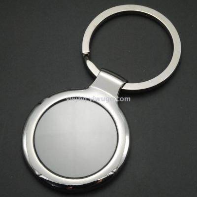 Zinc alloy nickel plated simple key chain can be customized logo gift special