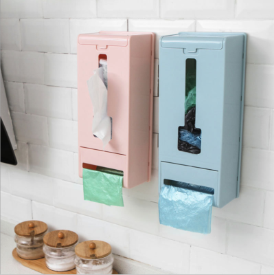 Wall-mounted plastic garbage bag to receive boxes kitchen draw-out type running boxes