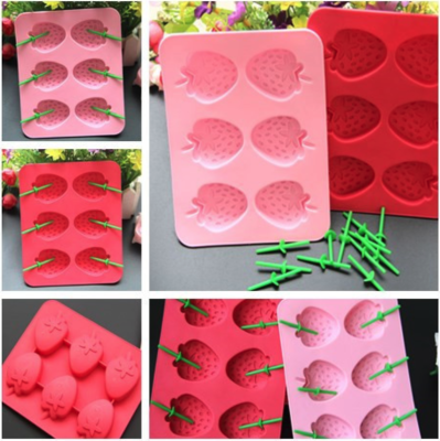 Strawberry ice cube mold with 6 boxes of Strawberry ice cube