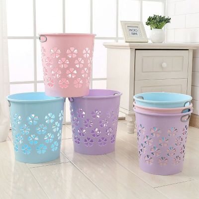 S41-8821 Four-Leaf Clover Pattern Fresh Storage Sundries Container Trash Can Office Wastebasket
