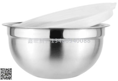 Stainless steel salad bowl set with cover color egg bowl stir seasoning bowl multi-purpose cooking basin