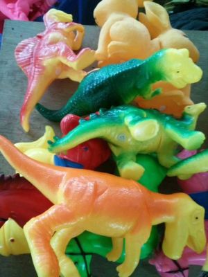 Plastic toy dinosaur balls