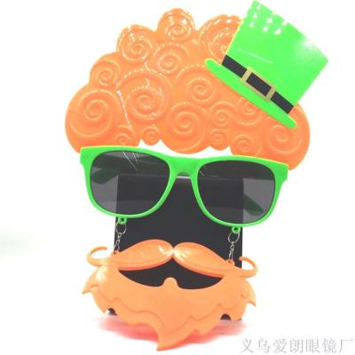 Irish festival green hat beard party funny glasses Irish st. Patrick's day