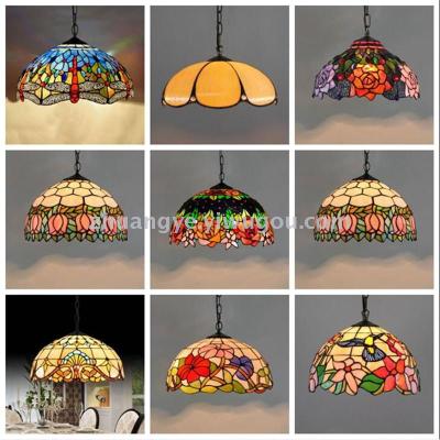Tiffany Pendant Lights for Kitchen Island Glass Pendant Lights Colorful Round Hanging Lights Pendant Turkish Dome