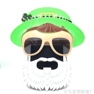 Irish festival green hat beard party funny glasses Irish st. Patrick's day