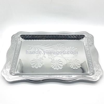 Stainless steel embossed tray wine tray was bronze plate rectangular tray