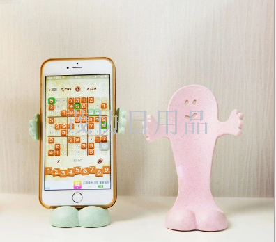 Wheat straw cuddle smiling face universal mobile phone stand tablet computer stand amazon new