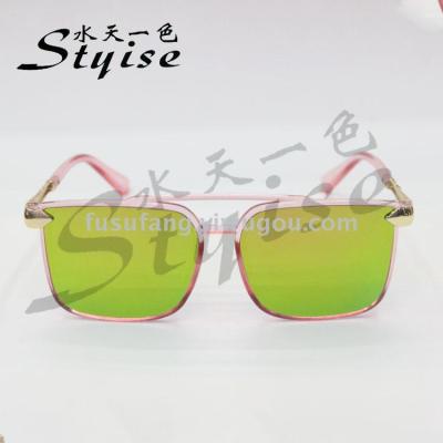 Fashion trend jelly color gold mercury slice sunglasses versatile box sunglasses 5108A