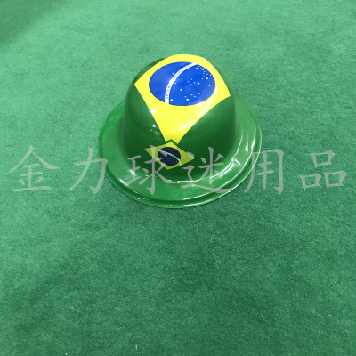 Brazil fans carnival plastic cap CBF high hat supplies World Cup fans products