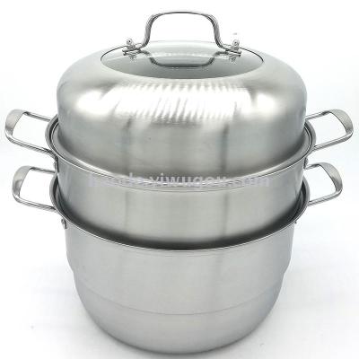 Stainless steel double gift steamer with magnetic cover