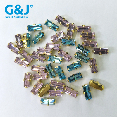 Water drill glass slender trapezoid on the four claw drill hand sewing buckle metal strip threading apparel accessories
