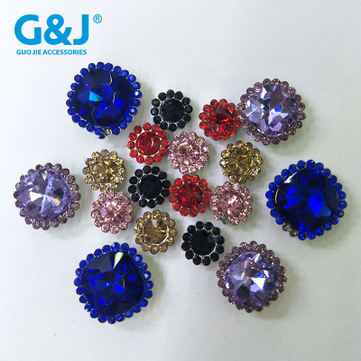 Fashion water drill mixed color double color sunflower dot drill metal base clothing viscose hand sewing button