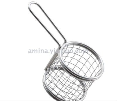 304 stainless steel round frying basket mini frying basket