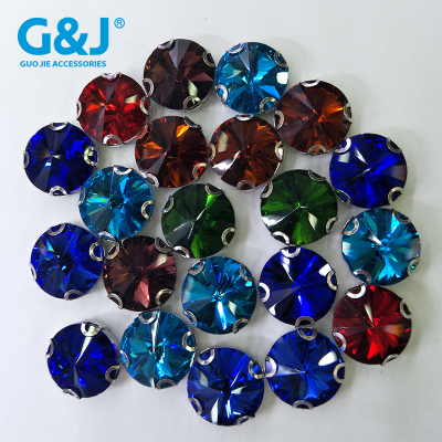 Imitation Taiwan acrylic diamond crystal glass double-sided flying saucer satellite stone 4D ear claw hand sewing 