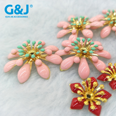 Multi - valve plastic drop metal flower hand sewing zou ju accessories winter fashion scarves and hats decorative flower 
