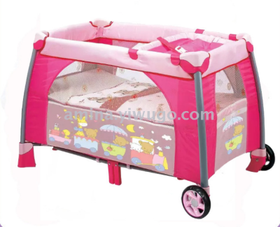 Foldable crib multifunctional portable game bed baby shaker bb crib with rollers
