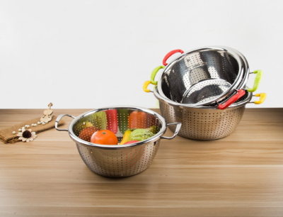Stainless steel kitchen without magnetic washbasin double ears vegetable and fruit basket