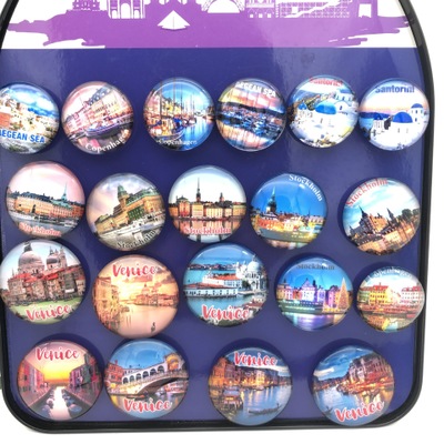 风景冰箱贴长方形椭圆形铁磁性冰箱来图定制旅游纪念磁胶冰箱贴