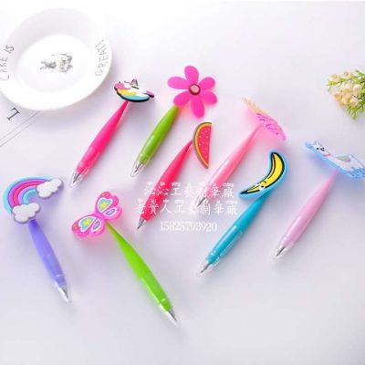 New alpaca pen, rainbow pen, silicone pen, cartoon pen, fruit pen