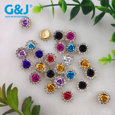 11.8mm multi-color bright light aluminum dot glass small water diamond sunflower clothing accessories