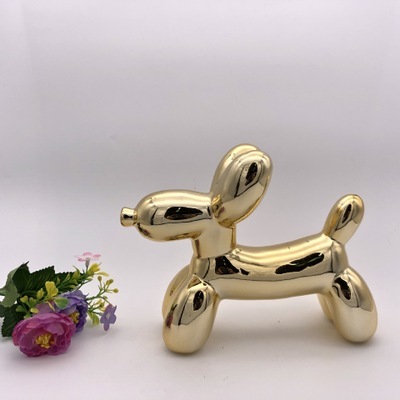 Cross-border European balloon dog piggy bank ceramic decorations home furnishing crafts balloon dog piggy bank